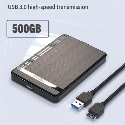 TEMU Portable Hard Drive With Usb3.0 For External Large Capacity Storage, Suitable For Pc, , Ps, And , For Games/files/videos/music.