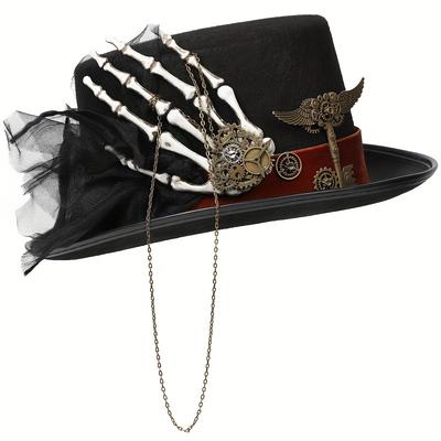 TEMU Victorian Steampunk For Women With Golden Skull Chain - Halloween, Cosplay & Carnival Parties