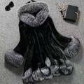 Per donna Pelliccia sintetica Matrimonio Strada Giornaliero Autunno Inverno Lungo Cappotto Standard Tenere al caldo Giacca Manica lunga Color Block Collo di pelliccia Bianco Nero