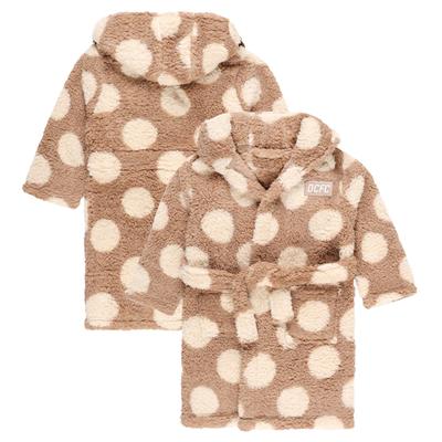 Derby County Polka Dot Fleece-Bademantel mit Kapuze – Beige – Mädchen Image