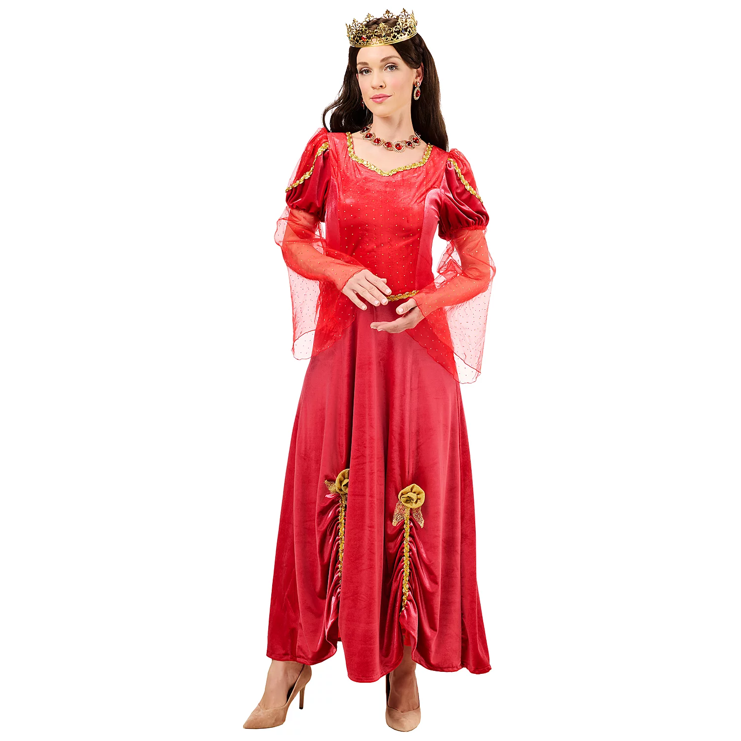 Kleid Königin, rot/gold Image
