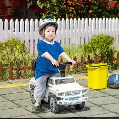 Kids SUV Style Push Car with Horn, Music, Lights,White