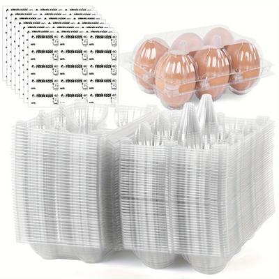 TEMU 60pcs 12cavity Egg Cartons Cheap Bulk, Shindel Clear Blank Egg Cartons Plastic Egg Carton For Commercial Market Display