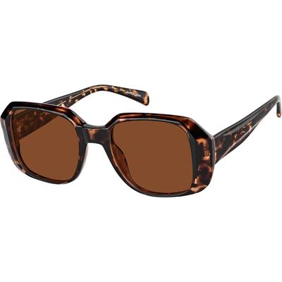 Zenni Women's Geometric Rx Sunglasses Tortoiseshell Plastic Full Rim Frame