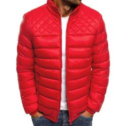 Herren Steppjacke Pufferjacke Puffer Winterjacke Winter Draussen Isoliert Packbar Leichtgewichtig Oberbekleidung Windbreaker-Jacke Leichte Pufferjacke Voller Reißverschluss Reisen Schwarz Rot