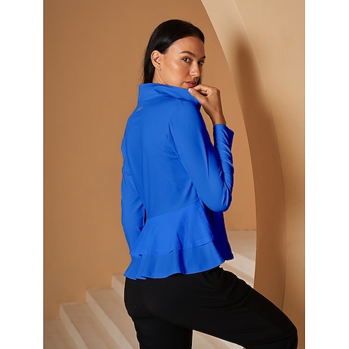 Damen Golfjacke Yan-pink Graues Rosa Schwarz Langarm Oberteil Damen-Golfkleidung, Kleidung, Outfits, Kleidung