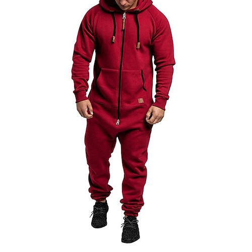 Herren Trainingsanzug Jogginganzug 2-teiliges Sport-Set Vollreißverschluss Einteilig Einfarbig Sportbekleidungsset Herbst Winter Dunkelgrau Cachi scuro Fitnesstraining Joggen Laufen Thermowarm Weich Image