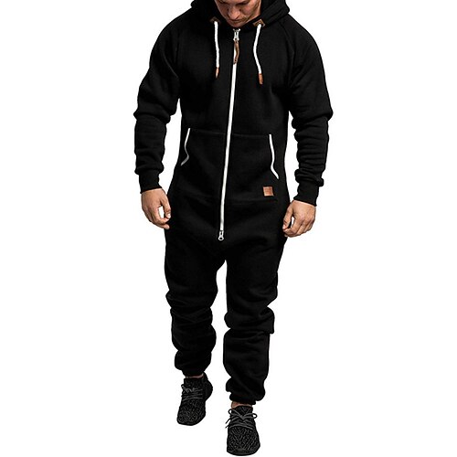 Herren Trainingsanzug Jogginganzug 2-teiliges Sport-Set Vollreißverschluss Einteilig Einfarbig Sportbekleidungsset Herbst Winter Dunkelgrau Cachi scuro Fitnesstraining Joggen Laufen Thermowarm Weich Image