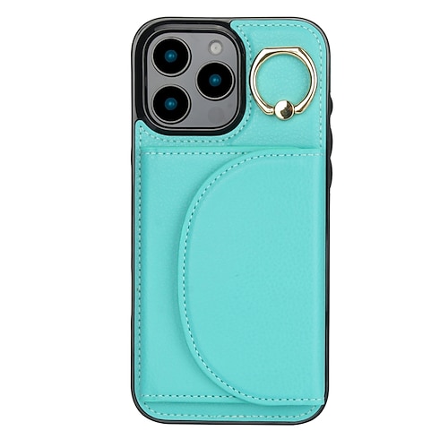 Handy Hülle Handyhüllen Für iPhone 17 Pro Max 17 Air 16 15 14 Pro Max Plus 13 12 11 Pro Max Rückseite Ringhalter Kartenfach Stoßfest Retro TPU PU-Leder Image