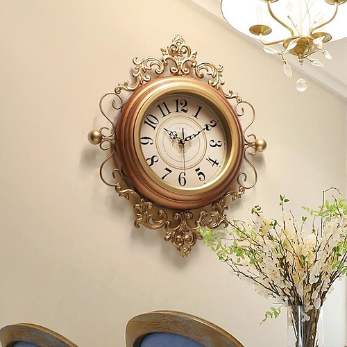 große Vintage-Wanduhr, leise, nicht tickend, batteriebetrieben, Quarz-Wanduhr, Metall-Wanduhren, Retro-Wanduhr im Court-Stil Image