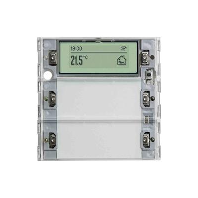 Gira System 55 Tastsensor, KNX, Unterputz, neutral, 2f, 2pkt, mit Display, mit Raumthermostat, 514200 Image