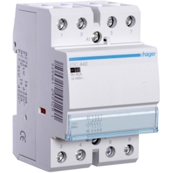 Hager Installationsschütz, 40A, 230V/AC, 400V/AC/DC, 4S, 4000W/AGL, 1900VA/LL, 3TE Image