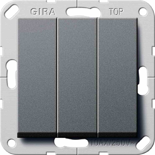 Gira System 55 Wipptaster-Modul, anthrazit, 3S, Unterputz, IP20, 284428 Image