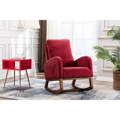 Nursery Rocking Chair Red Multi-Function Rocking Chair