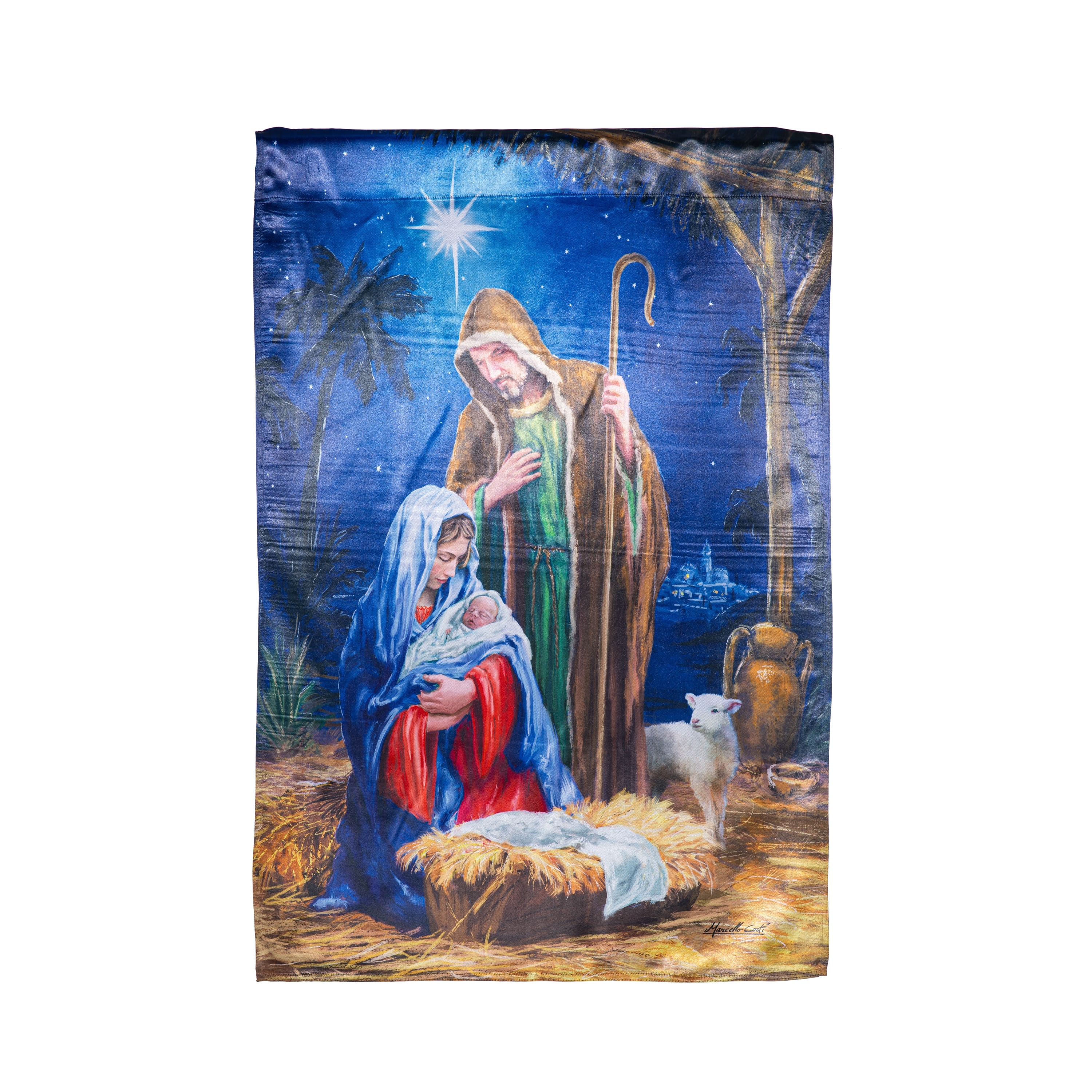 29 in. x 43 in. Holy Night Nativity Lustre House Flag - Multicolor - 29 in x 43 in