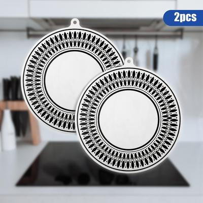 TEMU 2pcs Silicone Induction Cooktop Protectors - Magnetic Scratch-resistant Mats For Stove & Air Fryer, Non-food Grade Kitchen Accessories Image