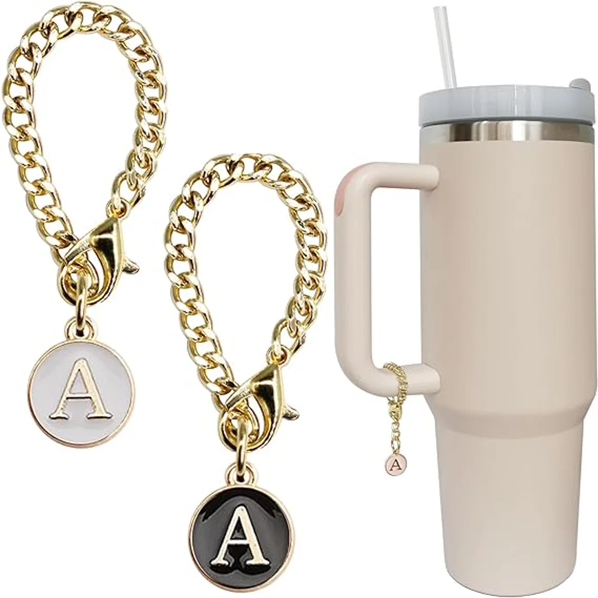 Brief Zubehör Tasse 2 Stück Anfangs name ld personal isierte Griff Charm für Becher isolierte Tassen Image
