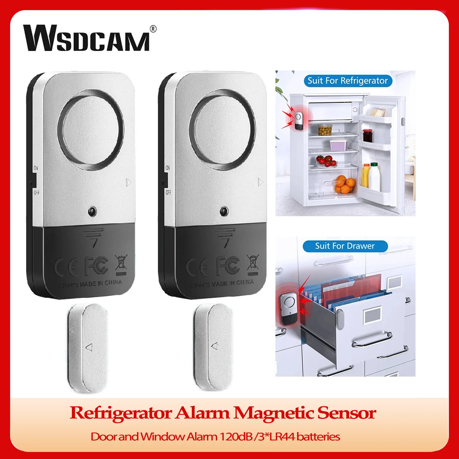 WSDCAM -Türsensor 120 dB Laut Laut drahtloses Tür Fenster Home Alarmsicherheitsschutz Fenster Sensor Detektoren Einbrecher Alarmkits