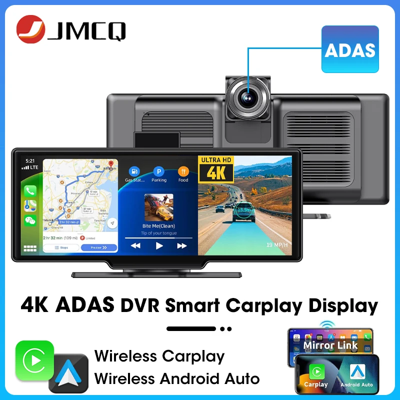 JMCQ 10,26 zoll 4K ADAS Auto DVR Drahtlose Carplay Android Auto Auto Radio Multimedia GPS Navigation Video Player BT WIFI Stereo Image