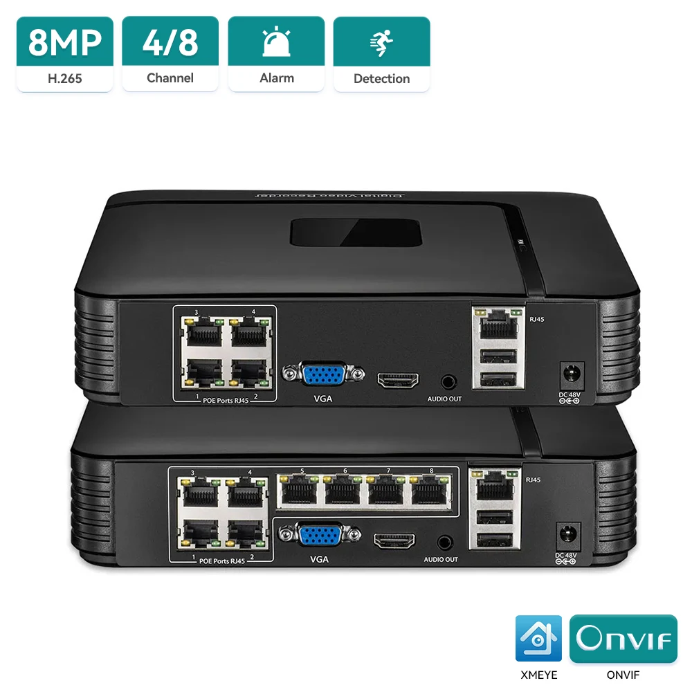 4k 8mp ultra hd poe nvr 4ch/8ch ieee 802.3af 48v poe Video recorder IP-Sicherheits system xmeye Fernzugriff Gesichts erkennung h.265 Image