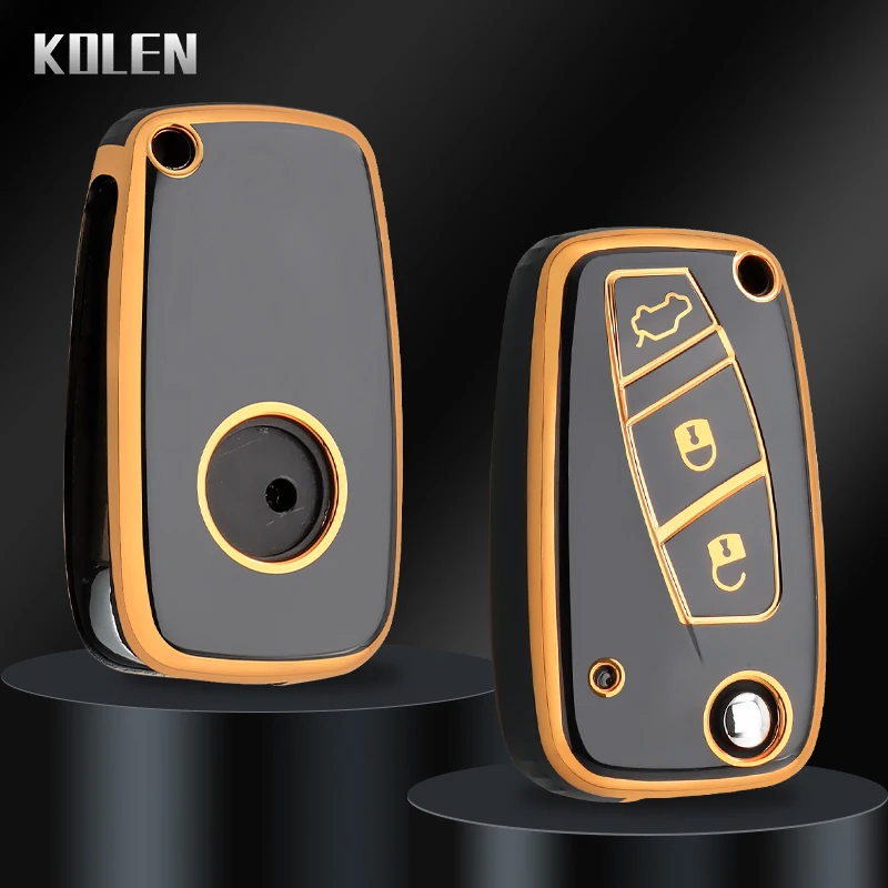Mode TPU Auto Flip Key Cover Fall Shell Fob für Fiat Panda Stilo Punto Doblo Grande Bravo 500 Ducato Minibus Autozubehör Image