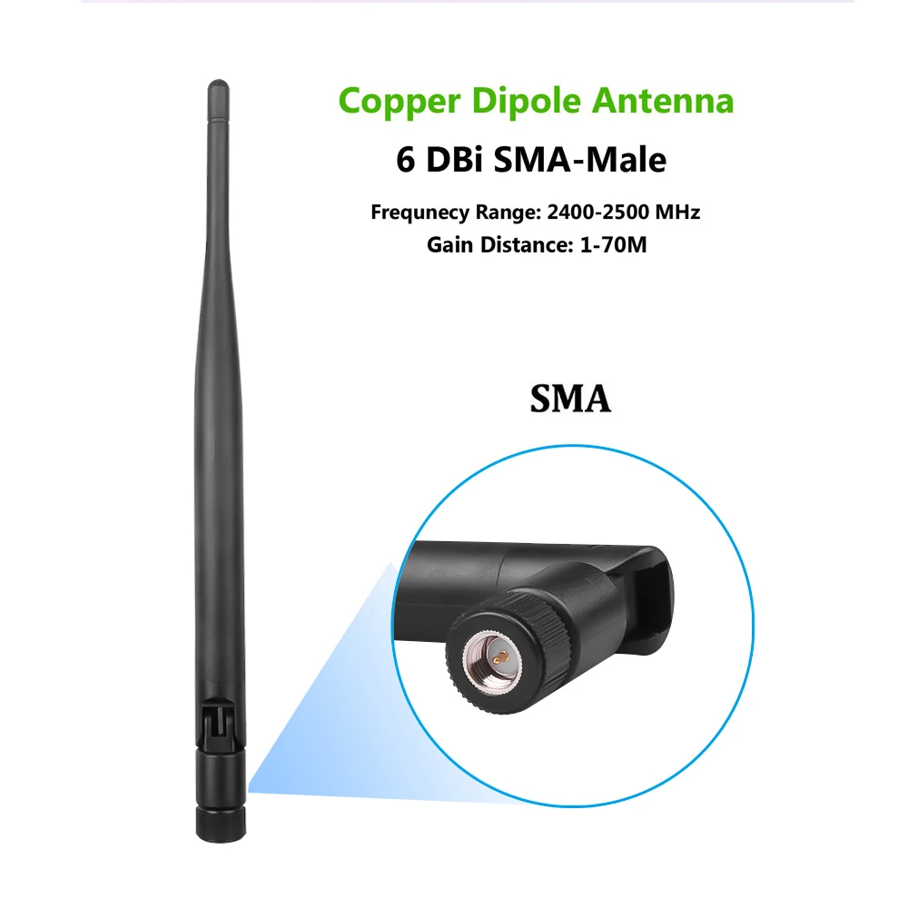 Kebidumei 5dbi Antenne sma WLAN-Router WLAN-Antenne 2,4 GHz 802,11 b/g für Mini-PCI U. Fl IPX zu SMA-Stecker-Pigtail-Kabel Image