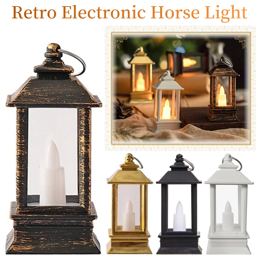 LED elektronische Kerze Licht rauchfrei flammen los Mini quadratische Vintage Kerze Laterne im Freien hängende Laternen Halloween Dekoration