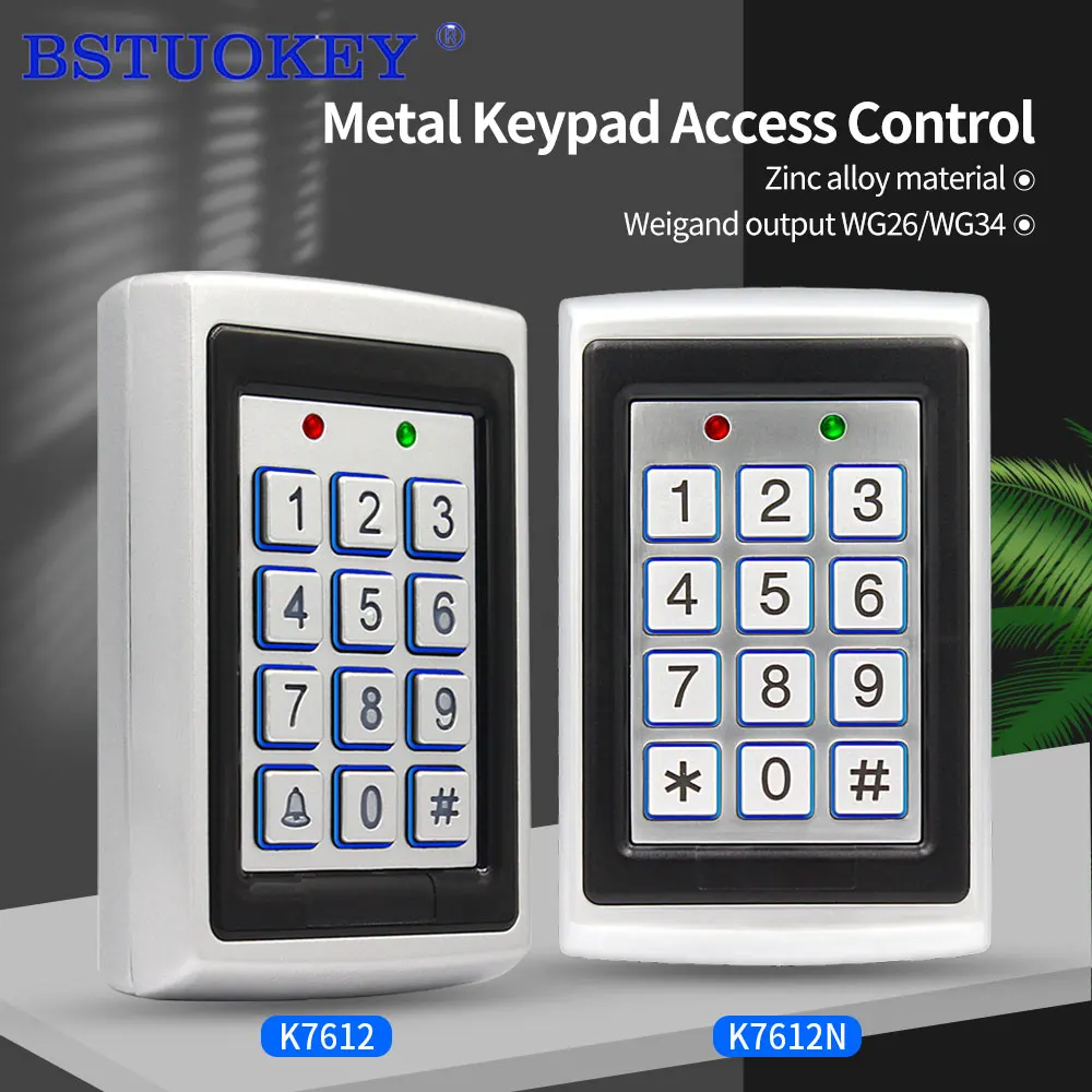Metall-RFID-Zugangskontrolltastatur, unterstützt 1000/2000 Benutzer, 125 K RFID-Kartenleser, elektrisches digitales Passwort, Türschloss K7612 / K7612N Image