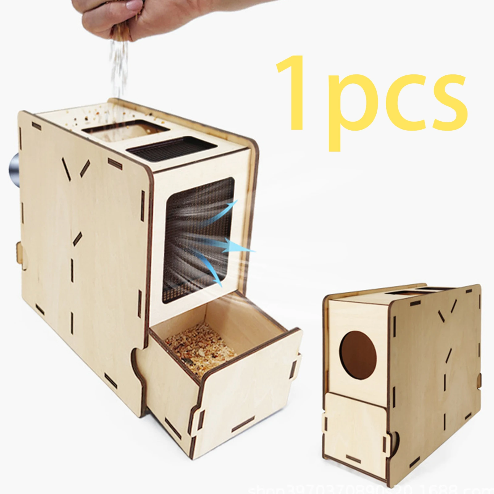 Vogelfutter Muschel Gebläse DIY Holz Montage Box Getreide Reinigung Werfer Vogelfutter Blas maschine für Park Haushalt Hinterhof