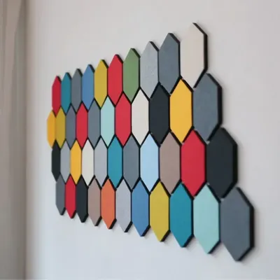 1pc geometrische 3d Sechseck Wanda uf kleber Raum dekoration abnehmbare Aufkleber Filz bunte Image