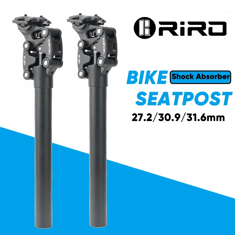 RIRO Fahrrad-Sattelstütze, 50 mm, Reise-Stoßdämpfer-Sattelstütze, 350 mm x 27,2 mm/28,6/30,0/30,4/30,9/31,6/33,9 mm, MTB-Sitzrohr