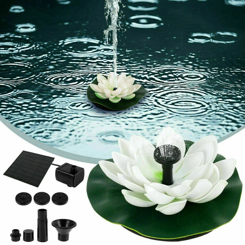 1,2 w Mini Lotus Solar brunnen schwimmender Gartenteich Dekoration Wasserfall Wasserpumpe künstlicher Lotus mehrfarbiger Solar brunnen