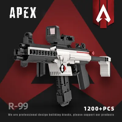 1200pcs technische Apex Legenden emissible r99 Maschinenpistole Bausteine Moc Bau Waffe Ziegel Spielzeug Geschenk für Kind Junge Image