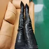 DOHBANER SUPER Frauen Oberschenkel Hohe Stiefel Seite Zip Verzierte Dünne High Heels Über Knie Stiefel Damen Schuhe Frau Große Größe 40 42 45 47