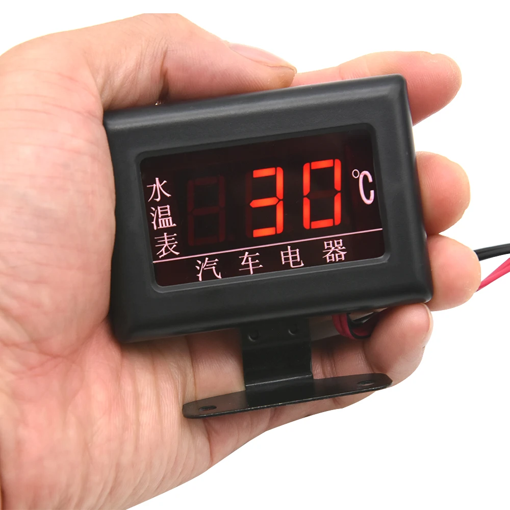 Universeller 0–120 Celsius Wassertemperaturanzeige mit Sensor, passend für 12 V ~ 24 V, Auto, Boot, Marine, digitale Temperatur-Wasseranzeige, 9 V–36 V Image