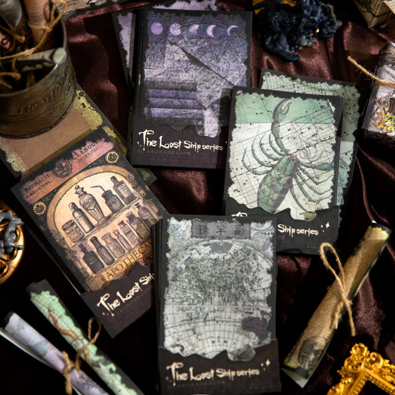 40 stücke Vintage Halloween Thema Material Papier kreative Advanced Sense Handbuch Dekoration Material Collage Handwerk liefert Image