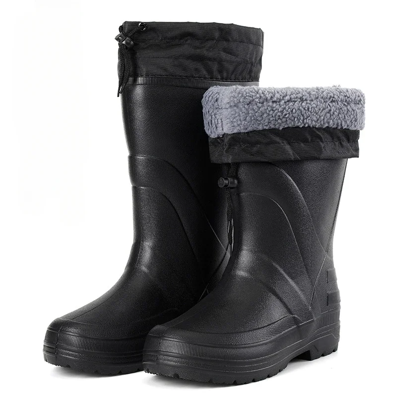 Männer Regen Stiefel EVA Nicht-slip Stiefel Winter Warme Wasserdichte Schuhe Männliche Plattform Schnee Boot Outdoor Angeln Schuhe Frauen regen Schuhe