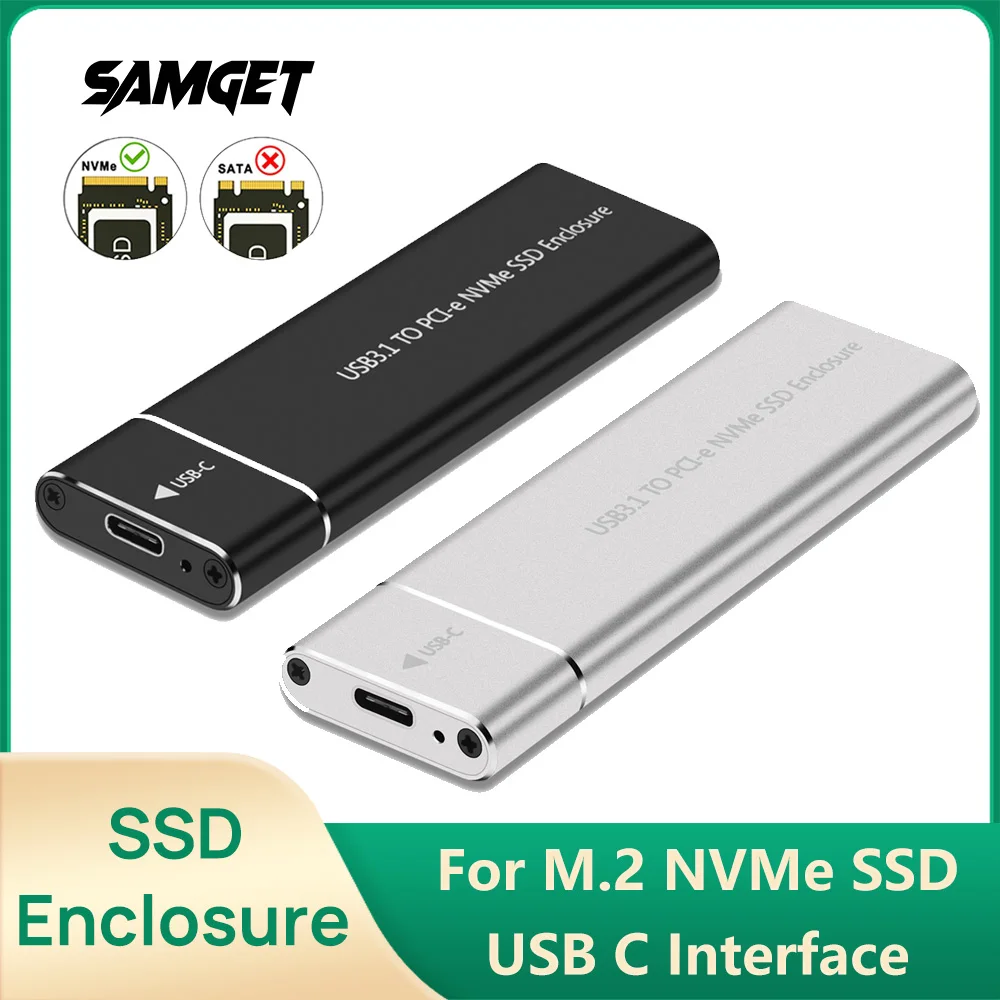 Samget NVME M.2 Solid State Drive Externes Gehäuse 2230/2242/2260/2280 M.2 auf USB C Gehäuse 10 Gbit/s Typ A + Typ C für M/M+B Schlüssel Image