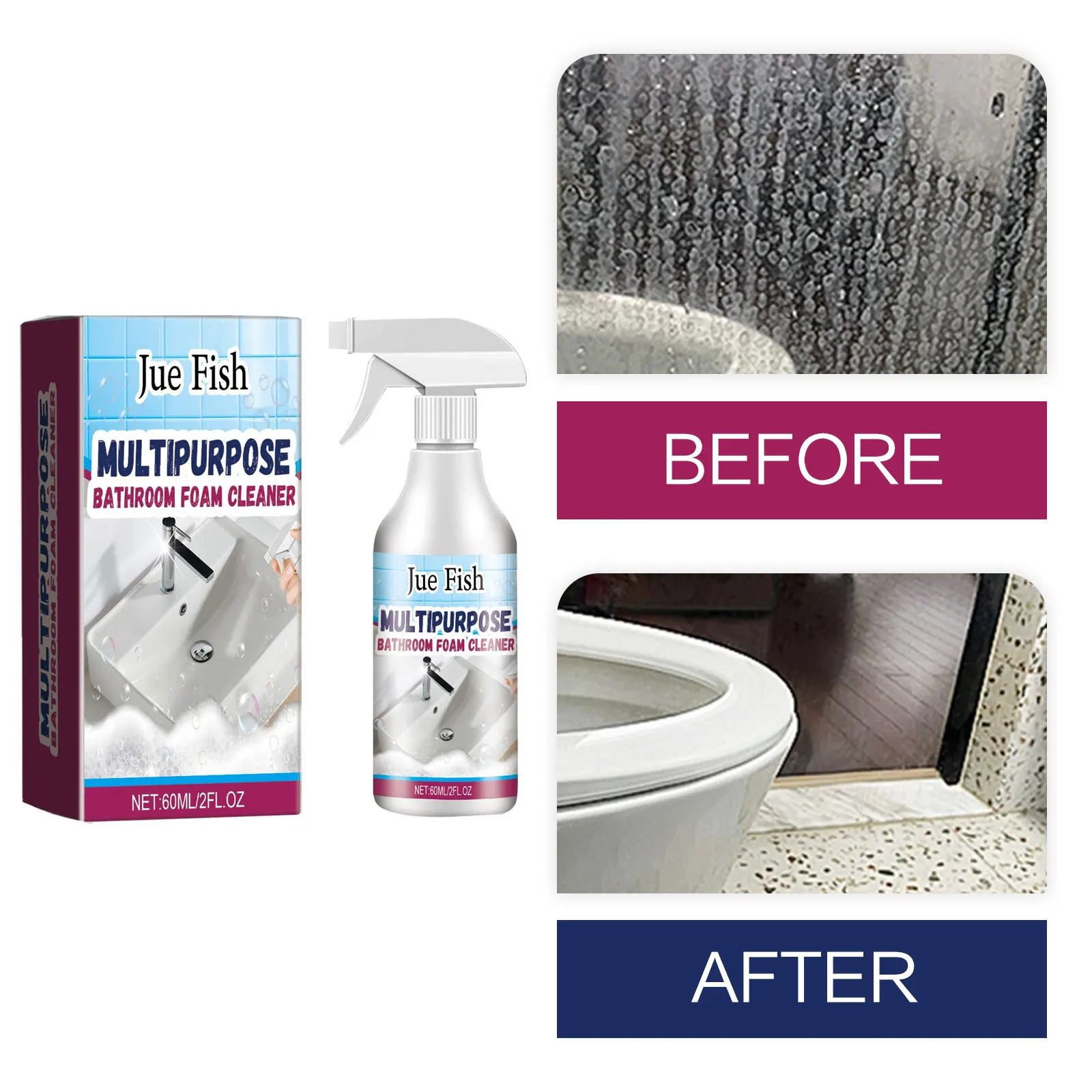 Bad Entkalkungsmittel Glas Waschbecken Entkalker Dusche Flecken Reinigung Bad Badewanne Schmutz Entferner Badewanne Reiniger Spray Image