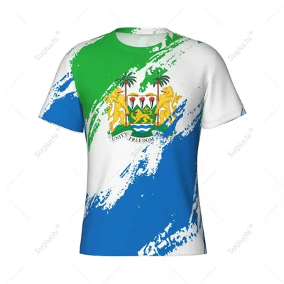 Custom Name Nunber Sierra Leone Flag Color Men Tight Sports T-shirt Women Tees jersey For Soccer