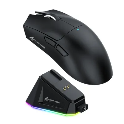 Attack Shark X11 Black Bluetooth Wireless Mouse Three Mode 2.4G PAW3311 RGB PC Magnetic charging dock ,Gaming E-sports Mouse