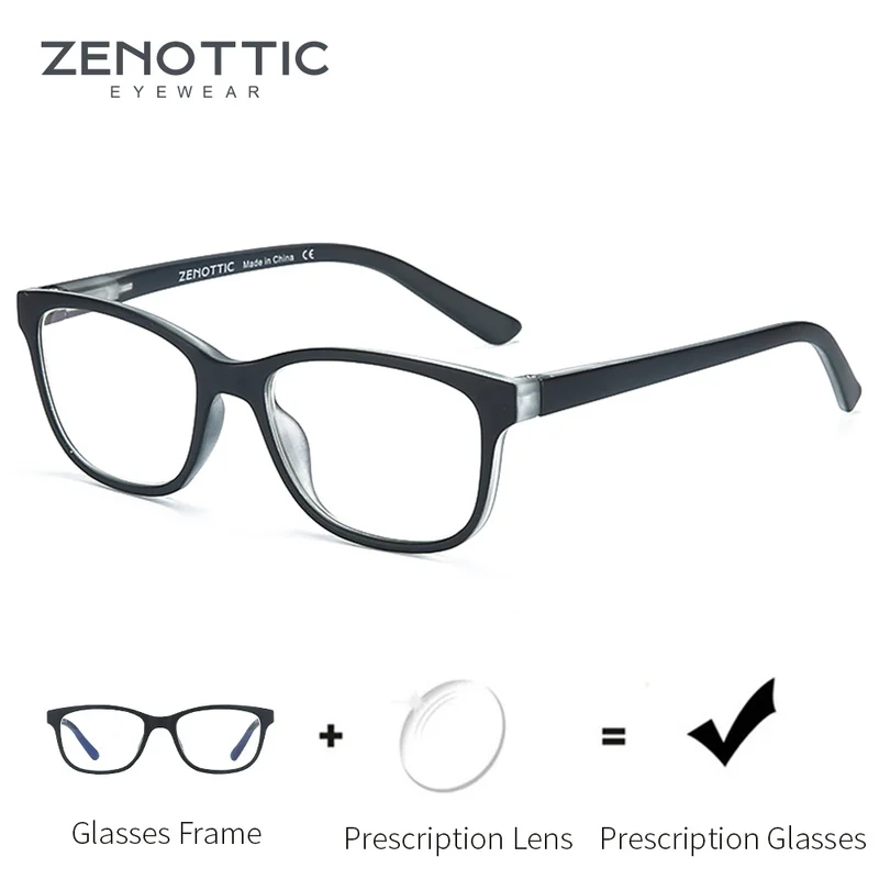 ZENOTTIC Progressive Computerbrille für Kinder mit Sehstärke für Mädchen und Jungen, blaues Licht blockierende photochromatische Myopie-Brille Image