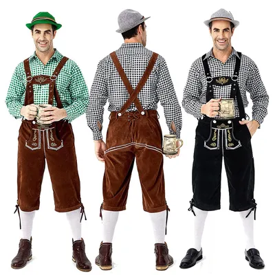 Männer bayerischen Bier männliches Hemd Stram pler Shorts Set Cosplay Kostüm Deutsch Oktoberfest Kostüme Halloween Festival Party Outfit Image