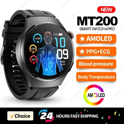 MT200 AMOLED Smart Uhr Männer Frauen Bluetooth Anruf PPG + EKG Herzfrequenz Blutdruck Körper Image