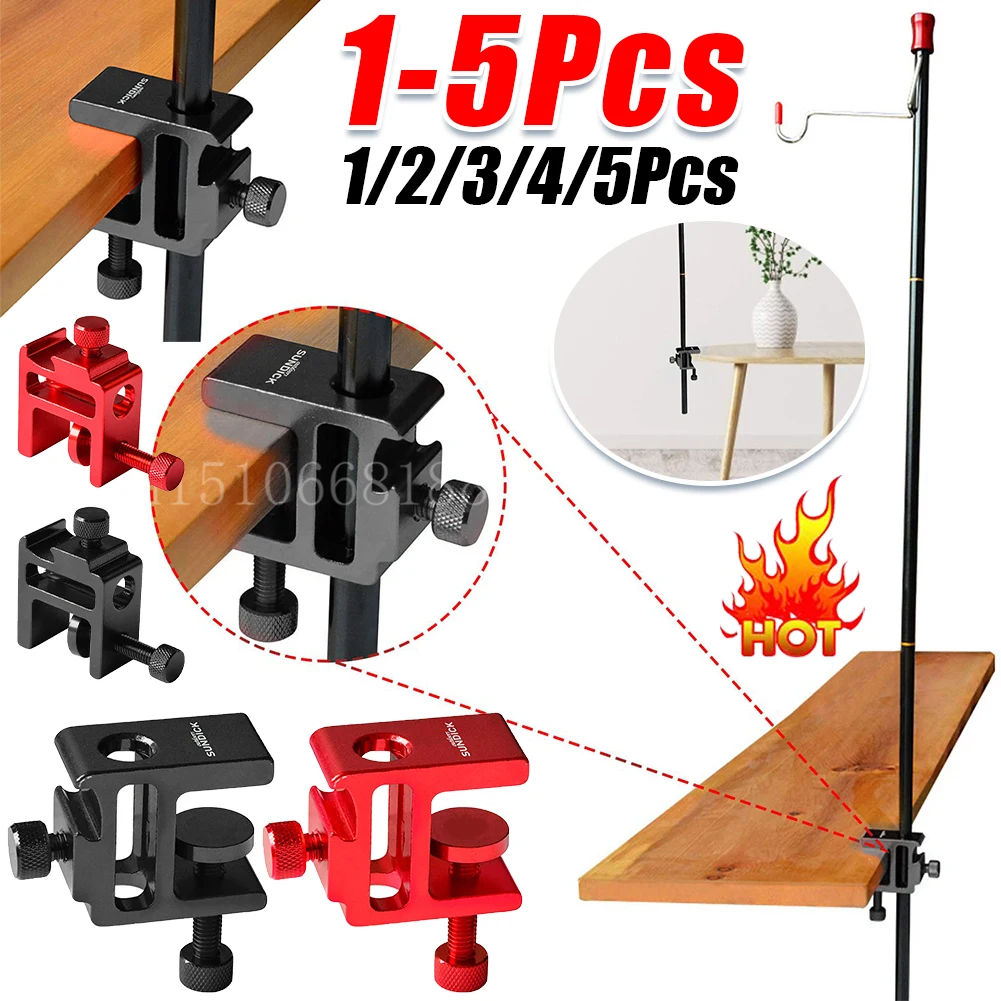 1-5 Stück 360-Grad-Drehung Camping lampe Mast Tisch clip geeignet für Durchmesser 10-12mm höhen verstellbare für Desktop-Tisch lampe Image
