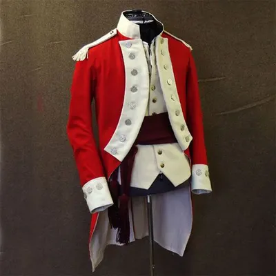 Erwachsene Männer Napoleon Militär offizier Cosplay Kostüm rote Uniform Armee Frack mit Weste Gürtel Kostüm komplettes Set nach Maß Image