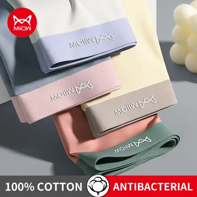 MiiOW 3Pcs Atmungsaktive Nylon Schlüpfer der Männer Nahtlose Trocknen Männer Unterwäsche Baumwolle Antibakterielle Schritt Mann Boxer Herren Unterhosen Image