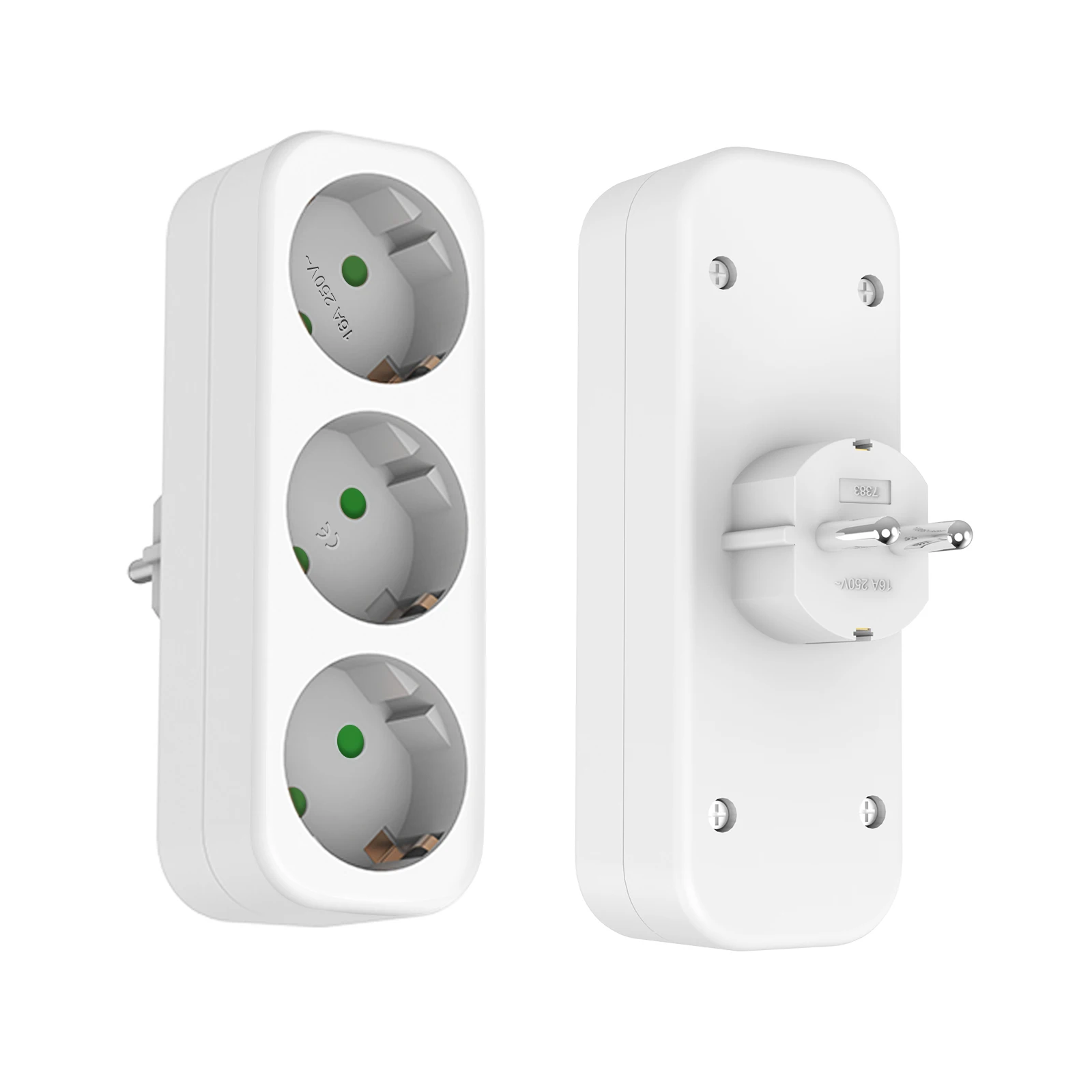 1/2 stücke EU Stecker Steckdose Extender 1 Zu 3 Weg Europäischen Umwandlung Stecker Deutschland Standard Mehrere Stecker buchse Adapter für Zuhause Image