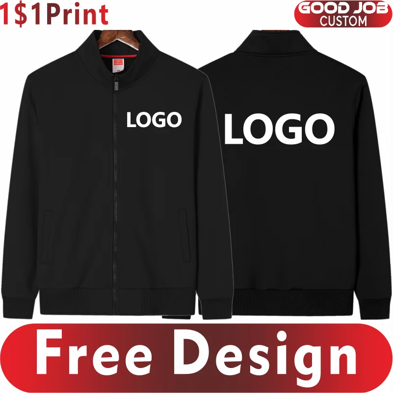 Winter Männer Frauen Fleece warme Jacke benutzer definierte Logo Unternehmen Team lässig Mantel Druck Design Stand Kragen Sweatshirt Stickerei Image