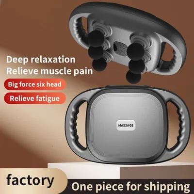 New Six Heads Fascia Gun High-Frequency Vibration Deep Massage Device For Shoulder Waist Back Leg